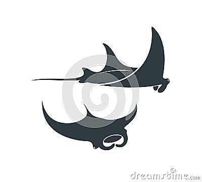 Stingray logo. Isolated stingray on white background. Manta Vector Illustration